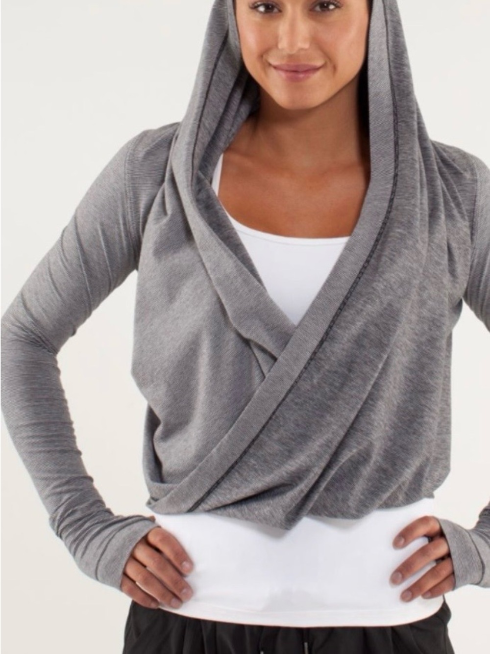 Lululemon iconic wrap sweater top -wee grey heathered size 4-6